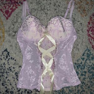 Lilac tie up bustier top